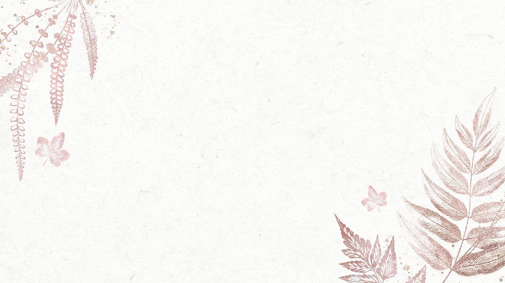 Fern leaves frame on an off-white background design resource 