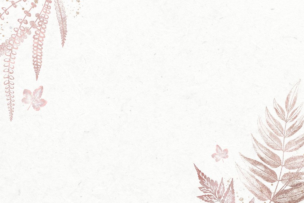 Fern leaves frame on an off-white background design resource 