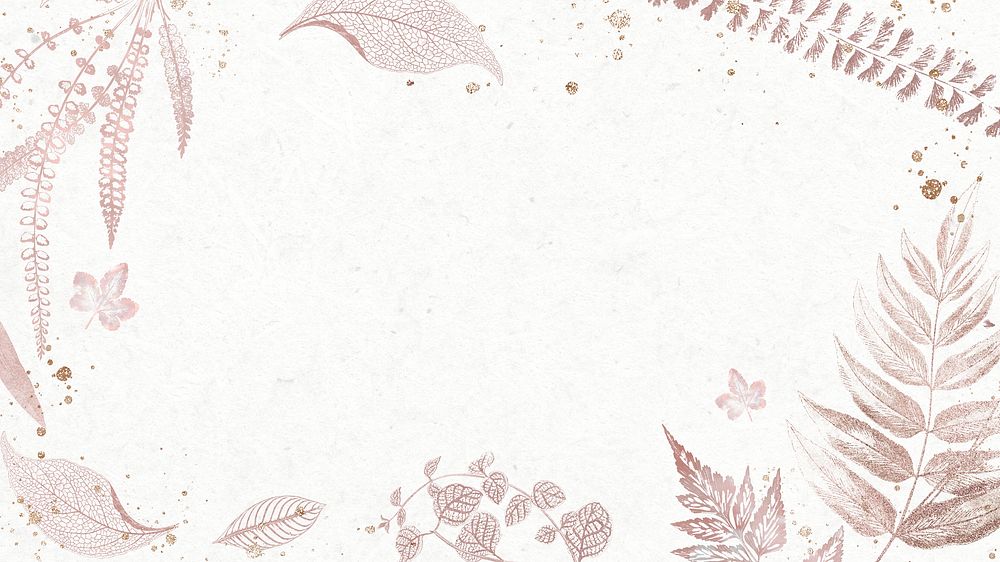 Fern leaves frame on an off white background design resource 