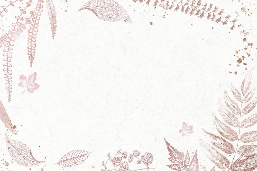 Fern leaves frame on an off white background design resource 