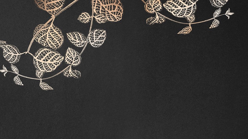 Japanese honeysuckle frame on a black background design resource 