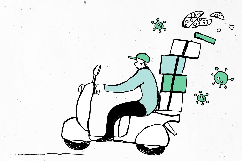 Delivery man during the coronavirus outbreak illustration