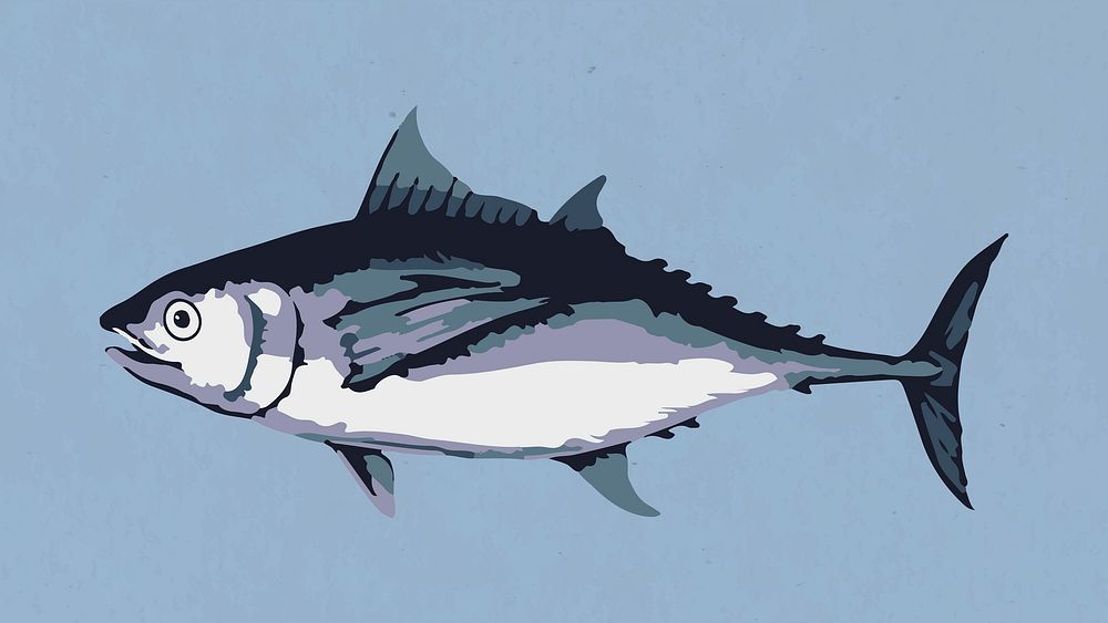 Vectorized tuna fish design element