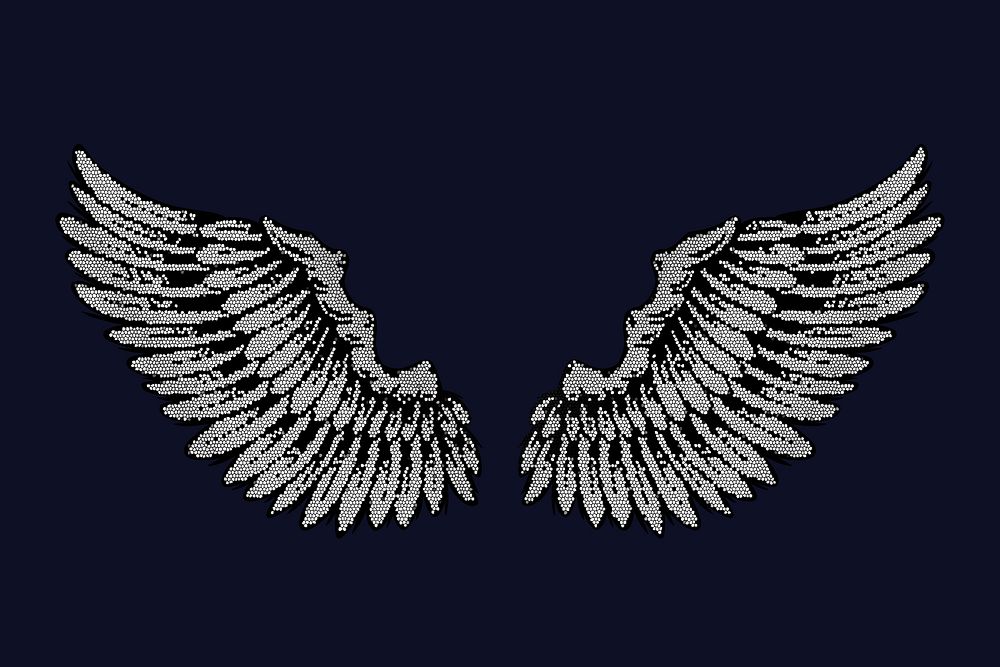 Gray wings sticker overlay design resource 