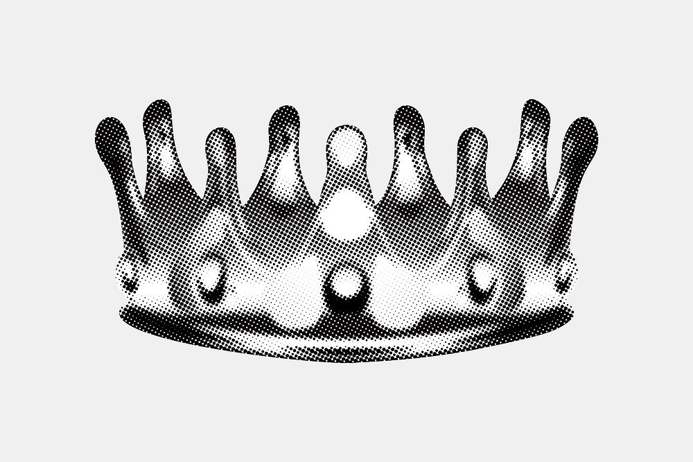 Gray halftone crown sticker design element