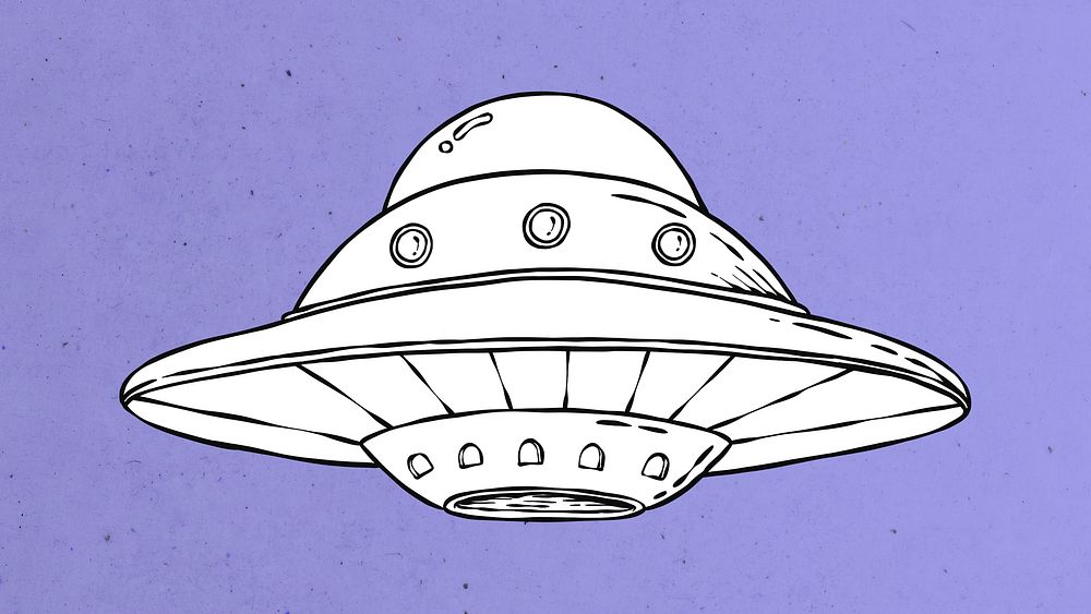 Cool cartoon UFO psd banner