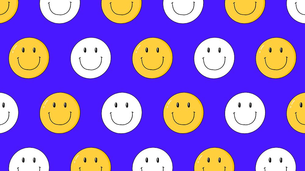 Smiley patterned blue background