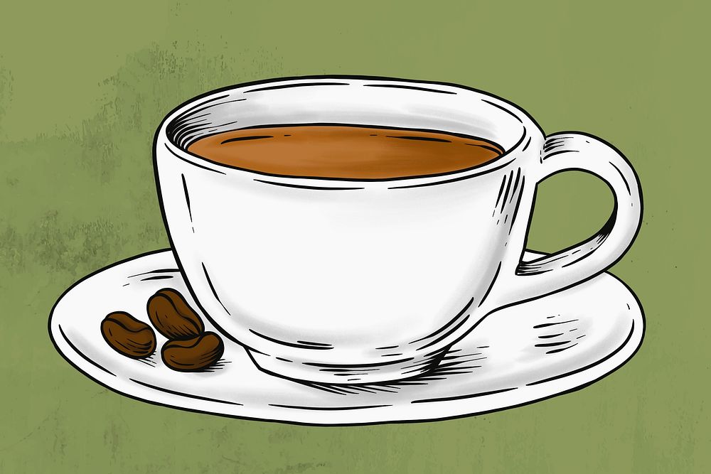 Cup of coffee sticker design element