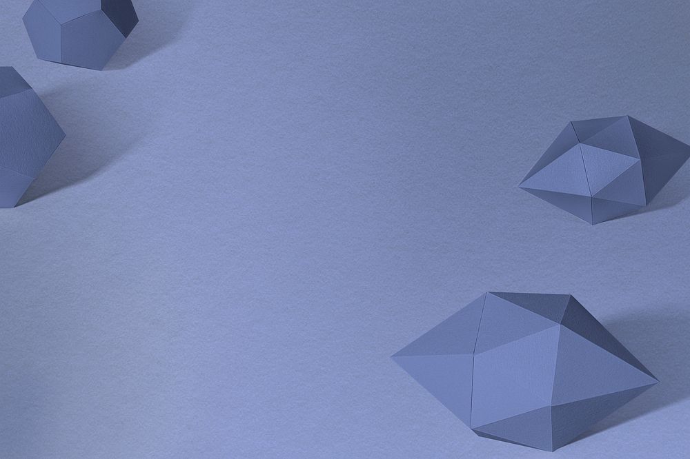 3D blue elongated hexagonal bipyramid and gray pentagon dodecahedron design element