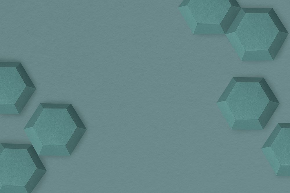 Green paper craft hexagon patterned template
