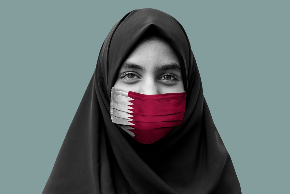 Young Qatari woman wearing a face mask during the COVID-19 pandemic