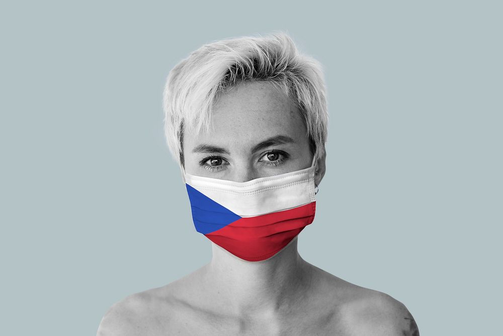 Czech woman wearing a face mask during coronavirus pandemic