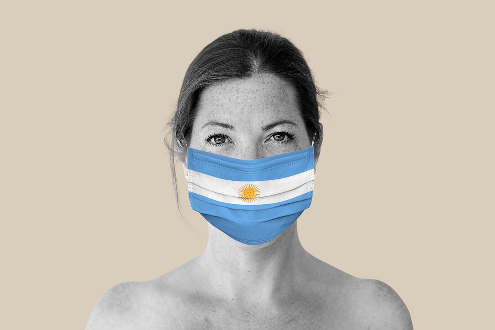 Argentinian woman wearing a face mask during coronavirus pandemic