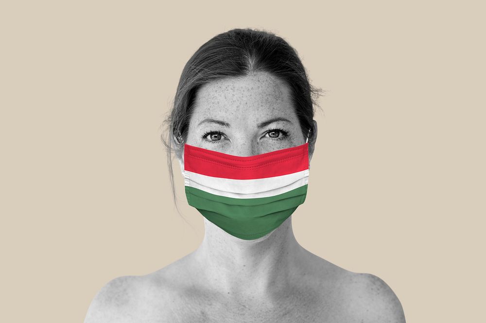 Hungarian woman wearing a face mask during coronavirus pandemic