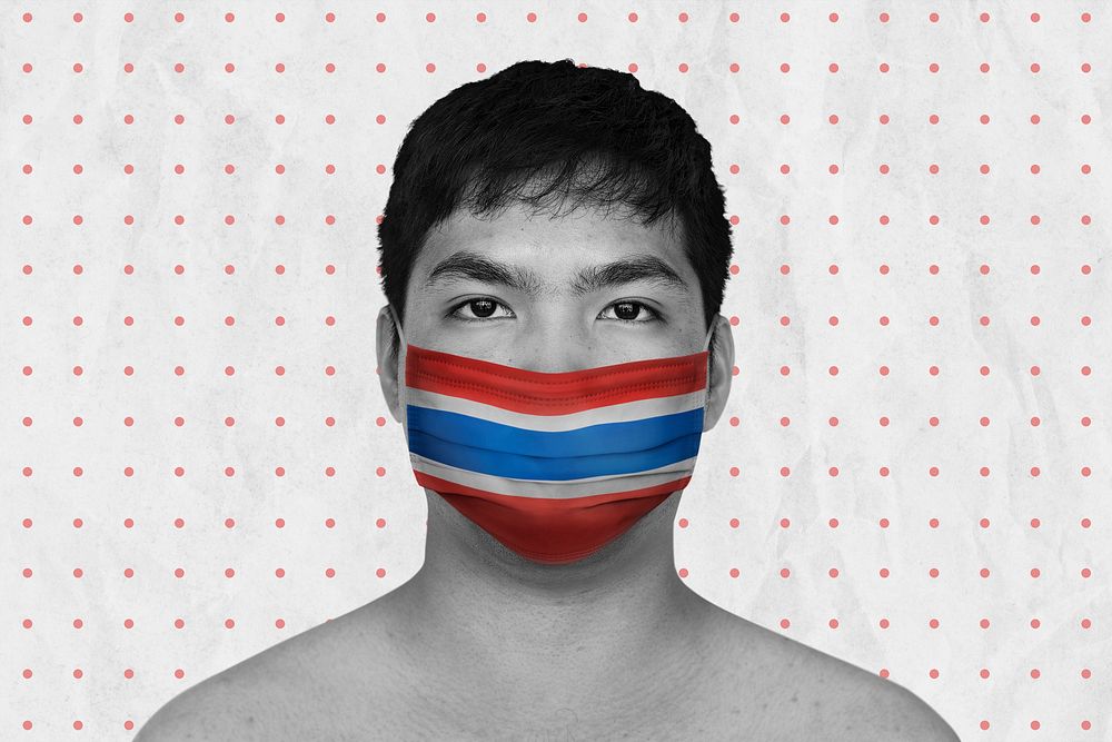 Thai man wearing a face mask during coronavirus pandemic