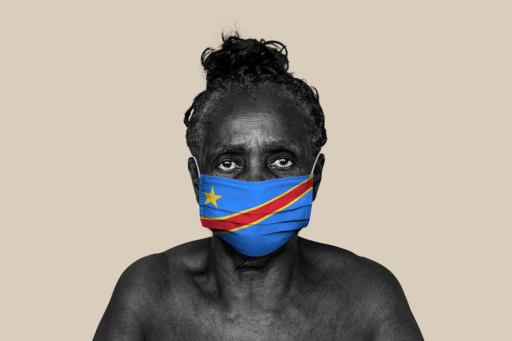 Congolese woman wearing a face mask during coronavirus pandemic
