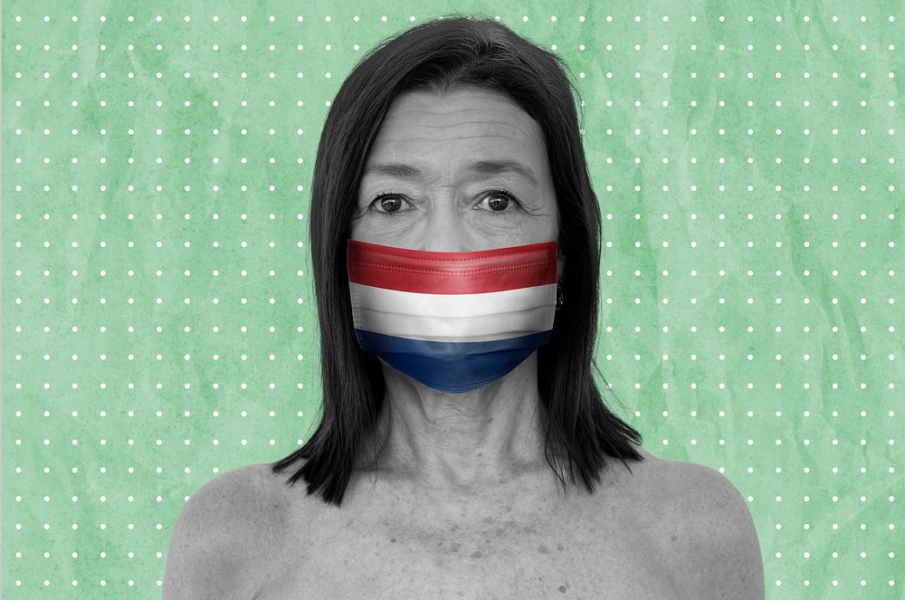 Dutch woman wearing a face mask during coronavirus pandemic