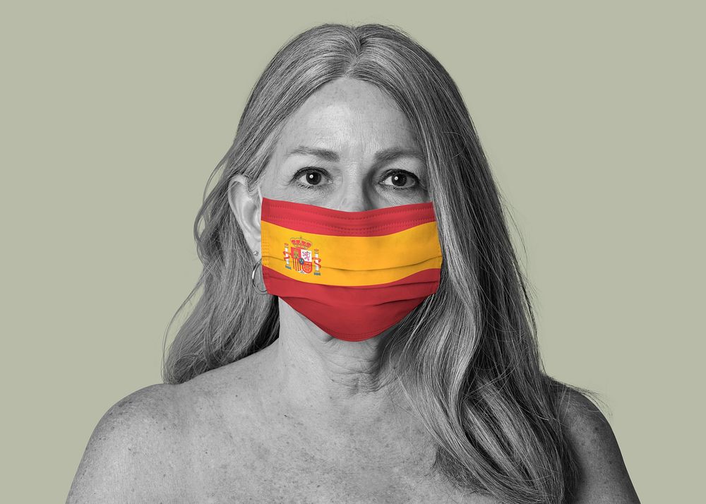 Spanish woman wearing a face mask during coronavirus pandemic
