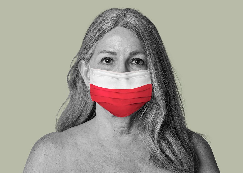 Polish woman wearing a face mask during coronavirus pandemic