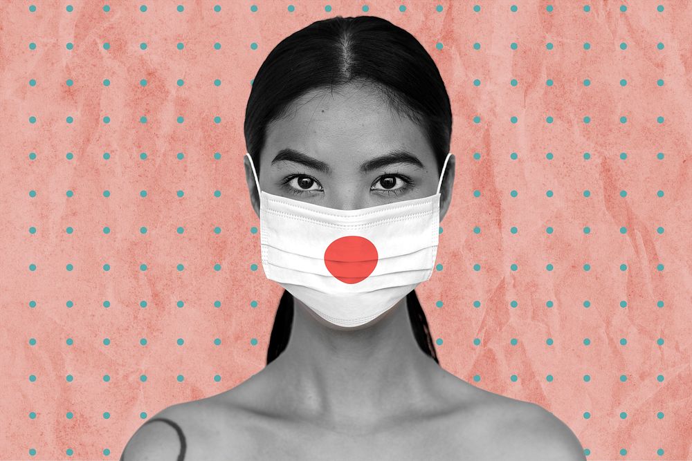 Japanese woman wearing a face mask during coronavirus pandemic