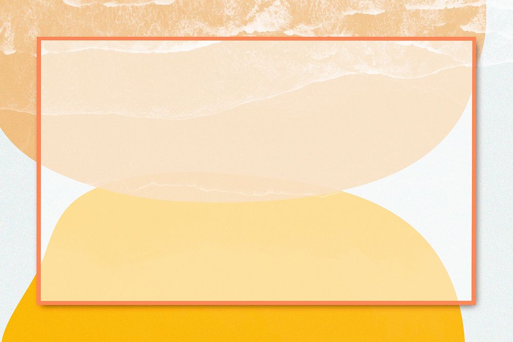 Orange rectangular frame psd on orange wavy texture illustration