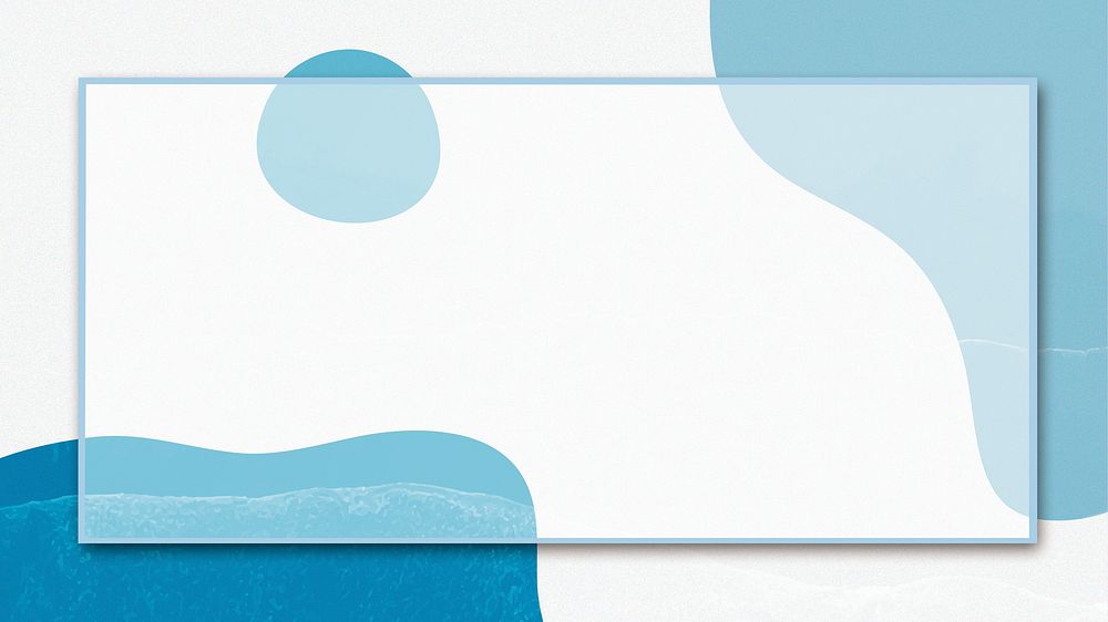 Sky blue frame on blue wavy texture illustration