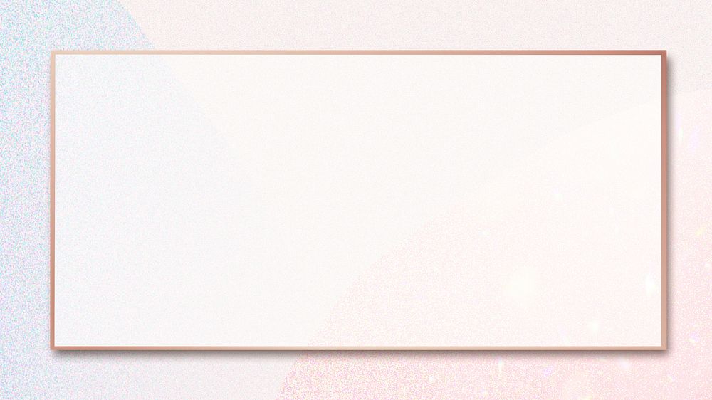 Rose gold rectangular frame psd on abstract pastel illustration