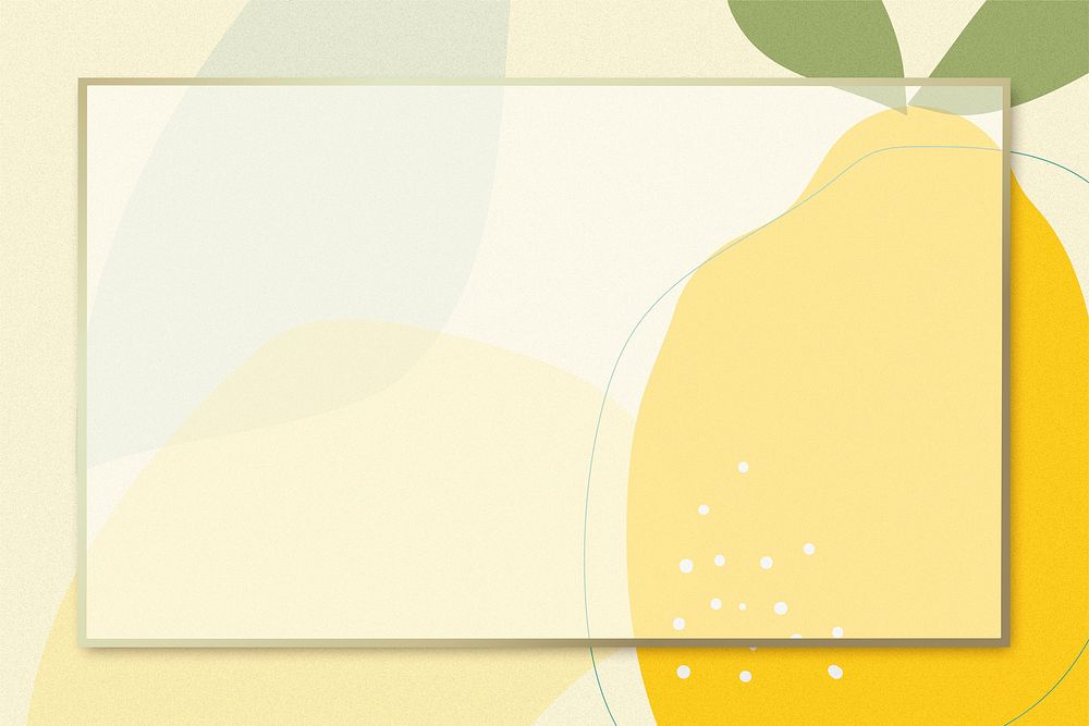 Yellow lemon frame psd blank space