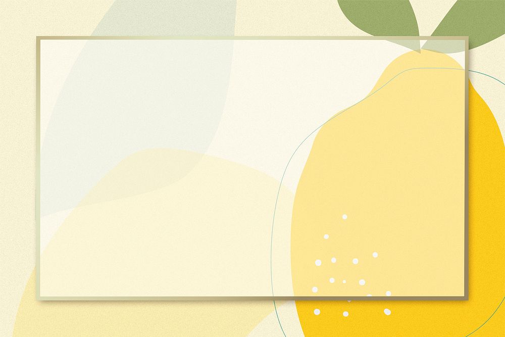 Yellow lemon frame psd blank | Premium PSD - rawpixel