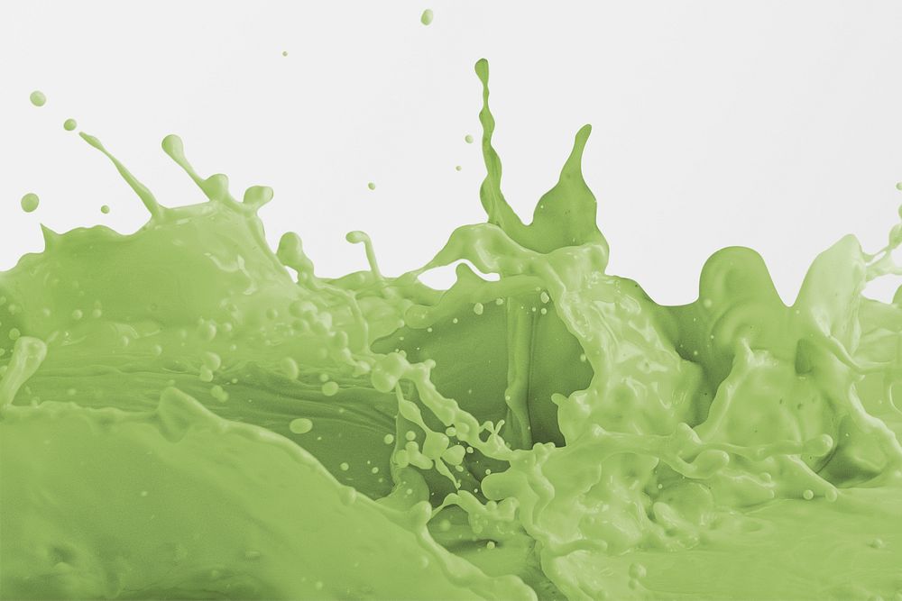 Fresh milk green tea splashing design resource