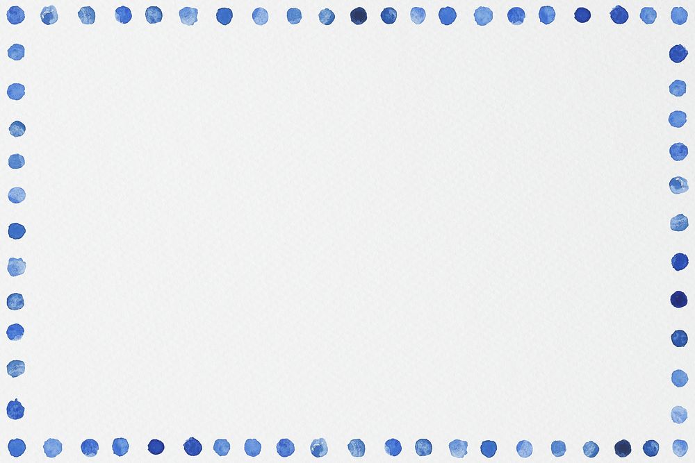 Blue watercolor blobs frame background