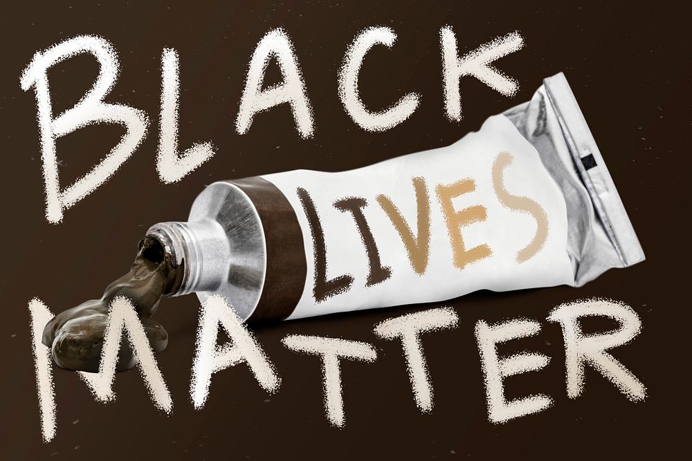 All colors matter, support black lives matter movement design element 