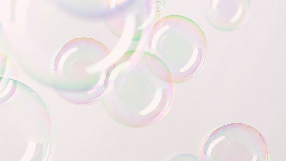 Colorful bubble pastel pink background