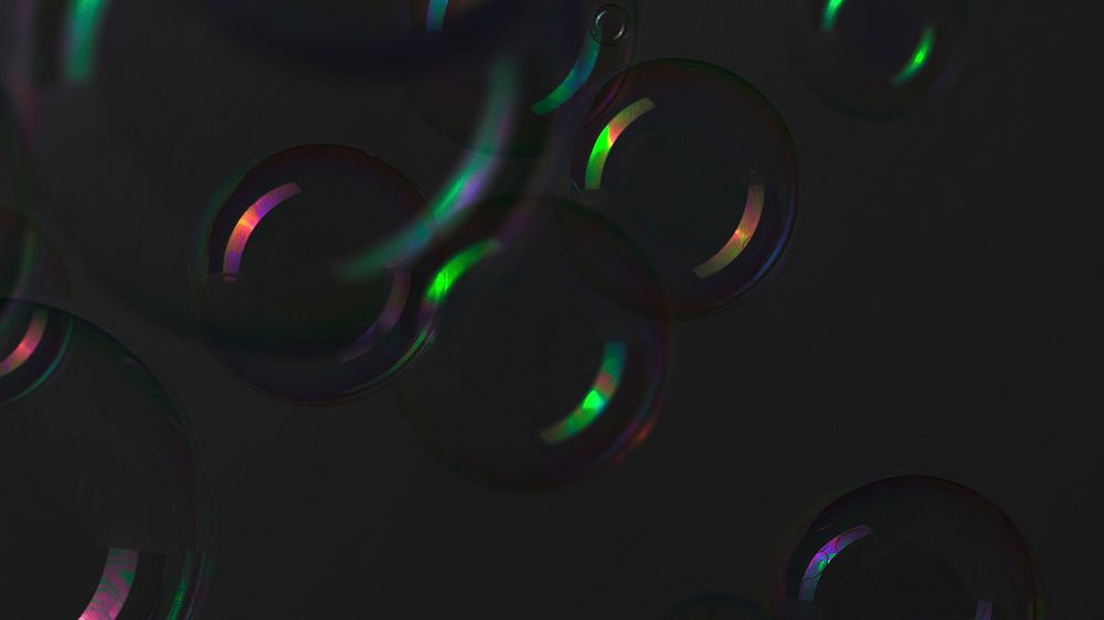 Colorful gradient bubble pattern black background