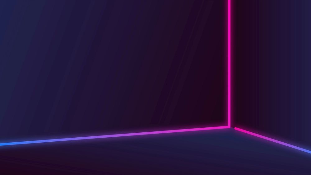Pink and purple neon lines on a dark background vector
