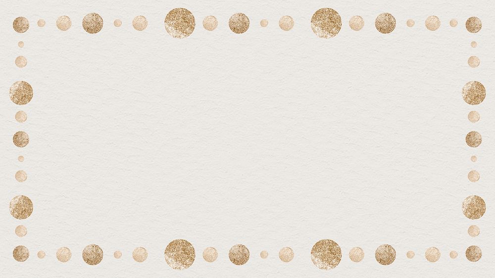 Gold dot patterned frame on a beige background