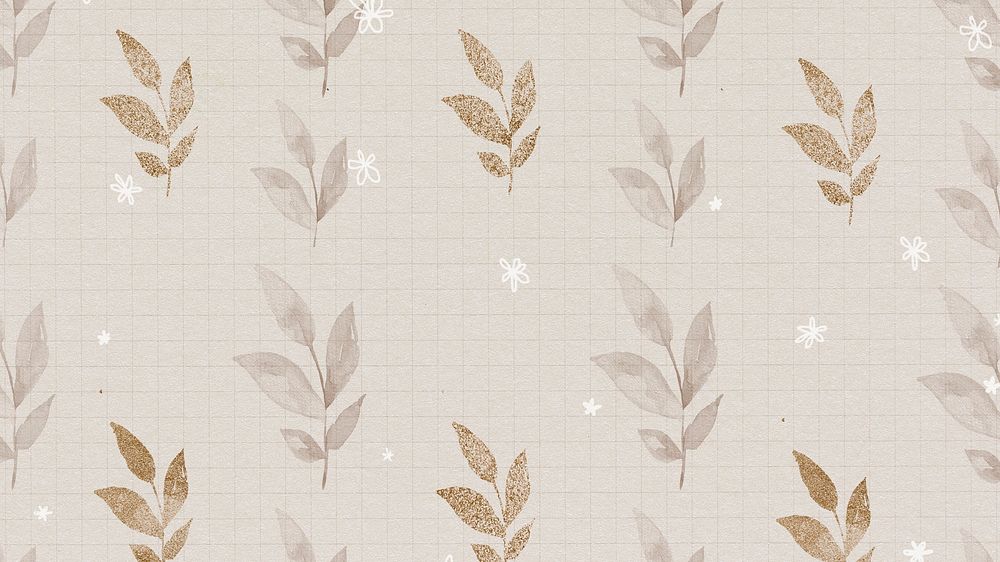 Shimmering golden leafy background design resource 