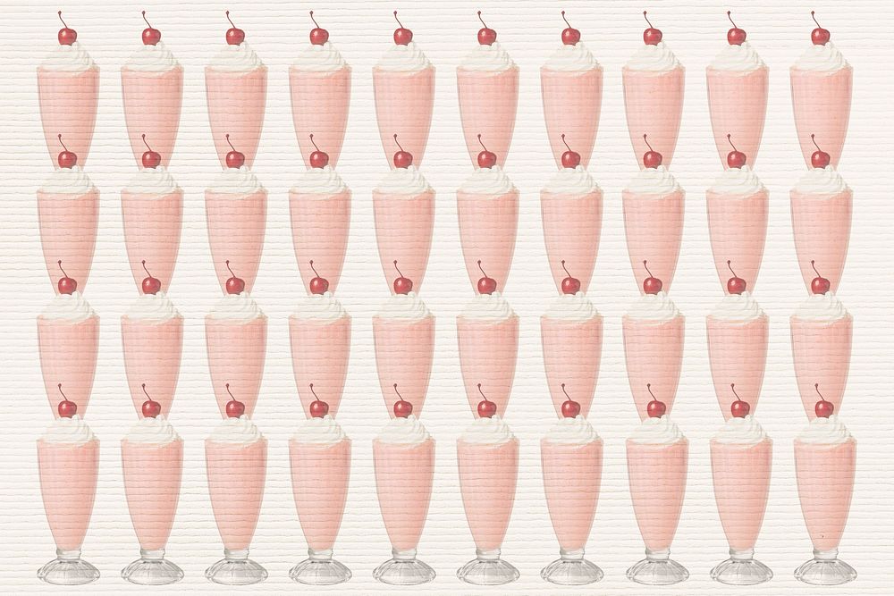 Strawberry milkshake drink background design resource