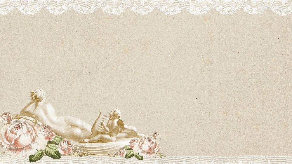 Nude lady with embroidery fabric decoration background