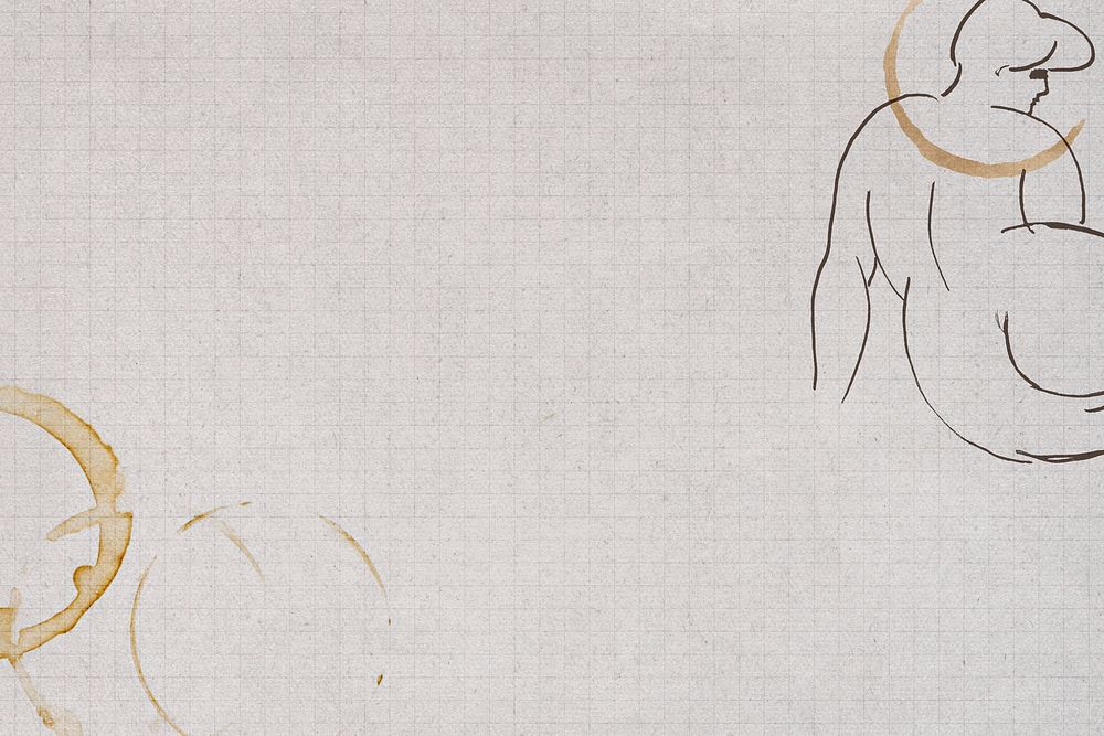 Female nude with coffee stain background