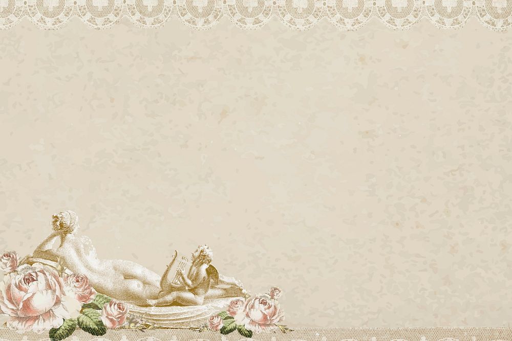 Nude lady vector beige background