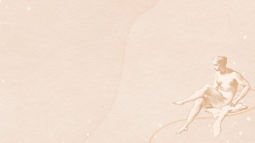 Sitting nude woman sketch background