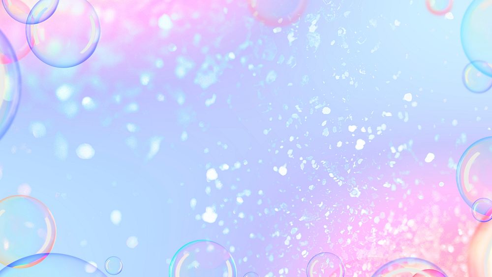 Bubbly holographic gradient background pastel
