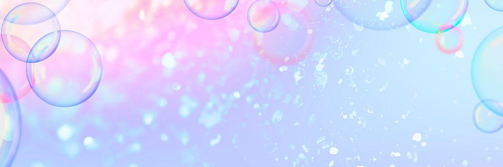 Holographic bubbly gradient background banner