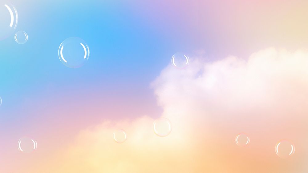 Pastel background bubbles in the sky