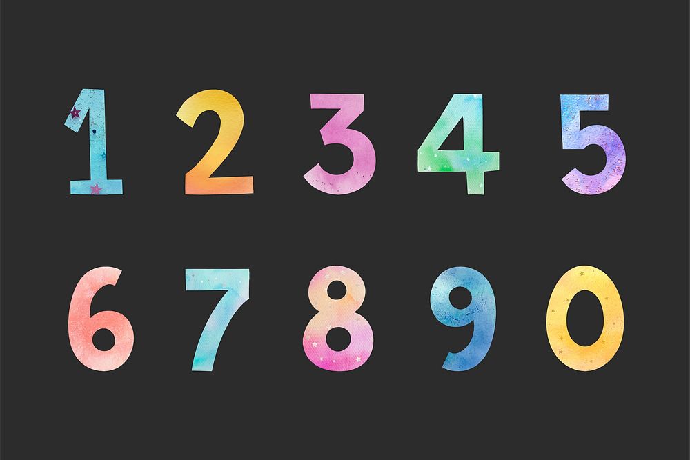 Number font set illustration vector