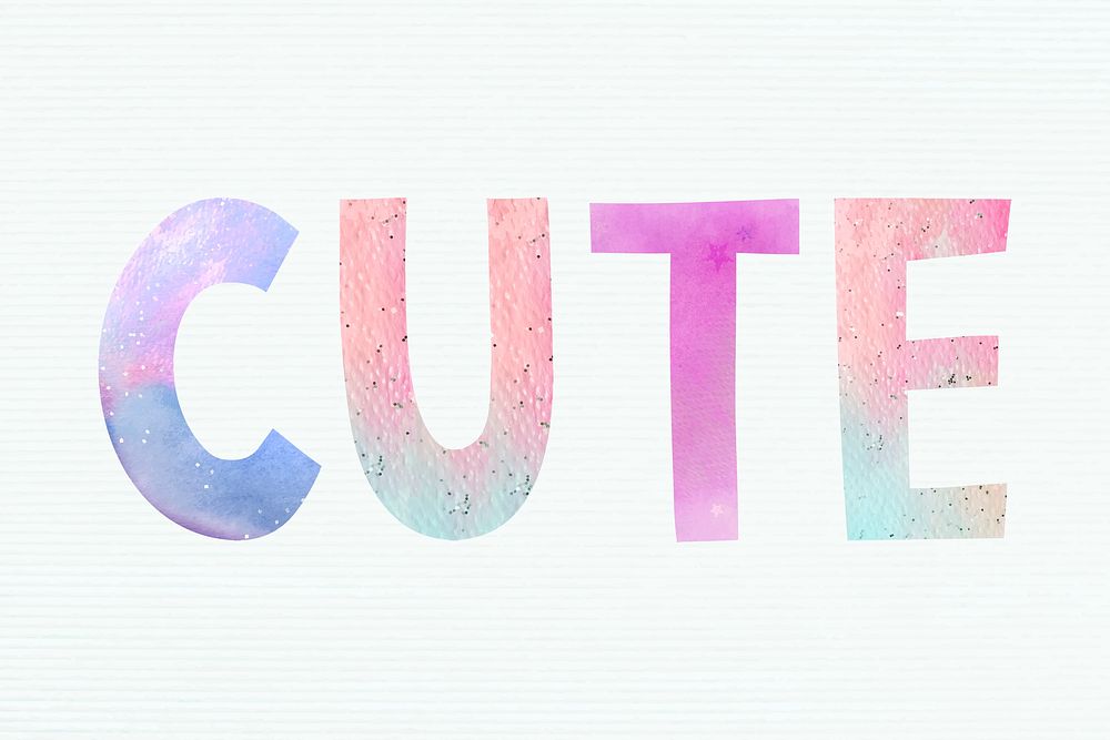 Pastel cute word typography clipart 