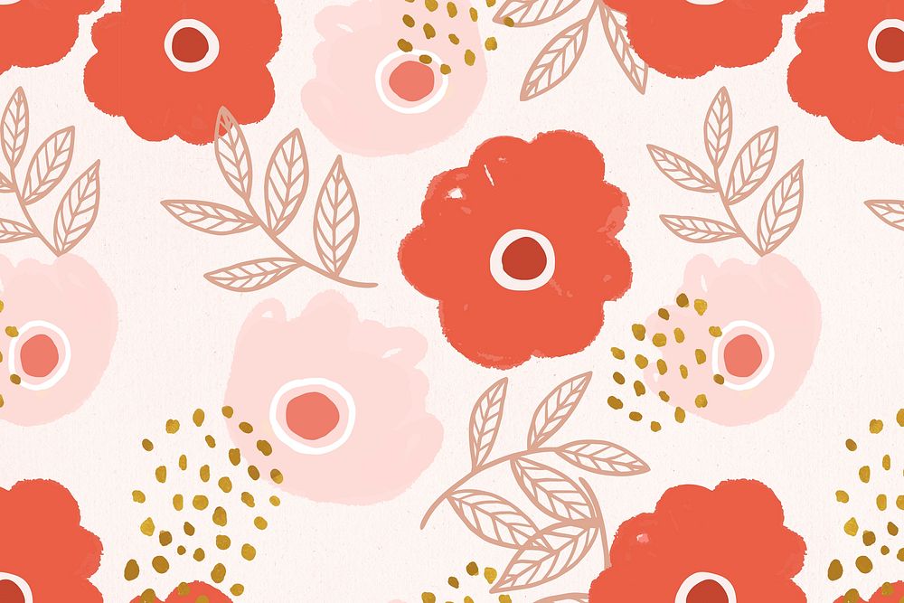 Flower doodle pattern botanical background
