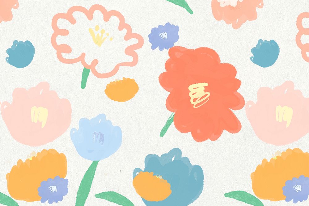 Pastel flower pattern botanical background
