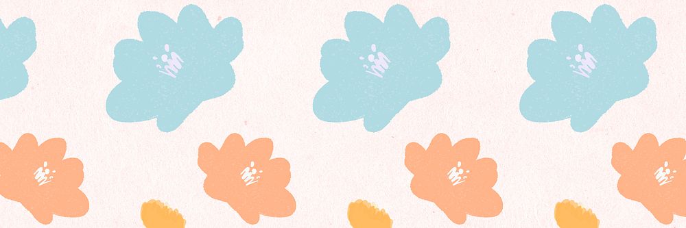 Floral pattern banner psd hand drawn